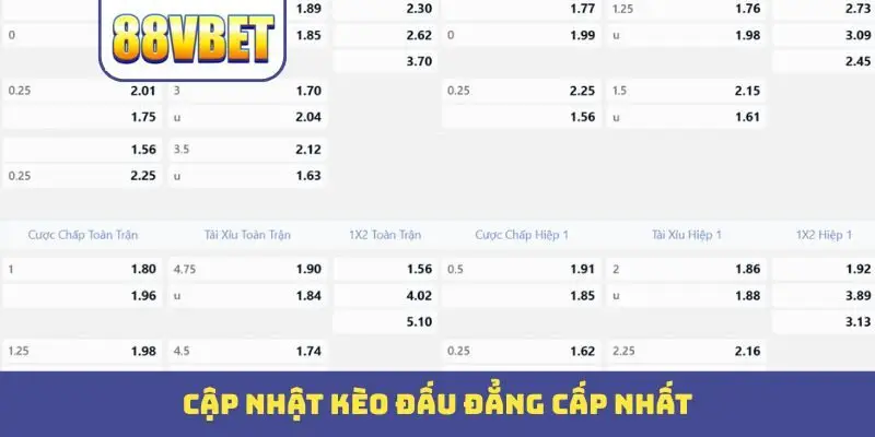 cap nhat keo dau dang cap nhat Cập nhật kèo đấu đẳng cấp nhất